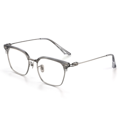 王嘉尔同款透灰超轻纯钛半框眼镜