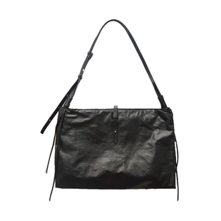 SecondMoon日本尼龙小羊皮韩系腋下hobo可调节流苏斜挎百搭单肩包