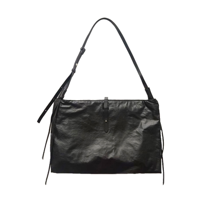 SecondMoon日本尼龙小羊皮韩系腋下hobo可调节流苏斜挎百搭单肩包