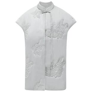 COCOBELLA新中式重工刺绣棉服马甲女冬国风立领夹棉外套WS0005-2