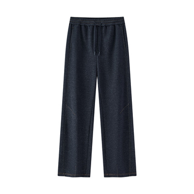 森马垂感仿牛仔宽松弧形休闲裤男