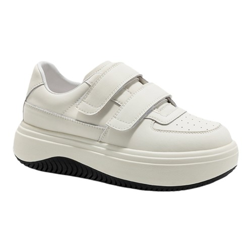 奥康 女鞋2025春秋运动休闲鞋魔术贴厚底透气学生时尚小白板鞋