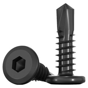 黑色410不锈钢倒边平头内六角钻尾自攻螺丝钉燕尾钉MM5M5.5M6M6.3