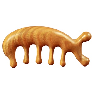 天然绿檀木梳按摩梳子头部经络梳宽齿五经刮痧头疗眼部全身按摩