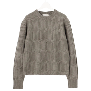 ICB日系秋季通勤羊毛羊绒混纺圆领套头短款毛衣针织毛衫商场同款