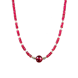 可卿珠宝 浮屿 红宝石项链18k金宝石颈链彩宝正品天然女礼