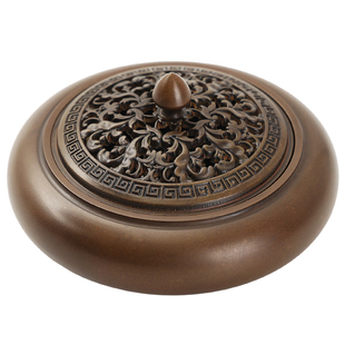 仿古苏工纯铜香炉家用室内盘香炉沉香檀香炉宣德炉创意茶道小摆件