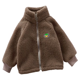 2025新款儿童羊羔绒外套冬季加绒男女童开衫上衣宝宝毛毛衣保暖潮