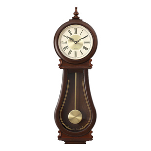 新中式钟表客厅实木装饰挂钟欧式现代个性创意时钟家用报时石英钟