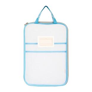 得力L型科目分类袋透明文件袋拉链式大开口高中大学生手提拎书袋学习补习袋作业补习袋试卷收纳袋