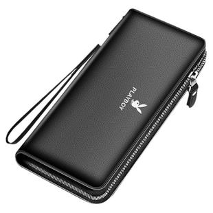 花花公子男士钱包长款大容量多卡位真皮质感拉链新款时尚商务手包