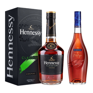 【自营】轩尼诗新点350ml+马爹利名士350ml 干邑白兰地 进口洋酒