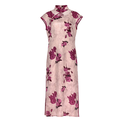 新中式立领礼服印花旗袍连衣裙