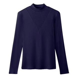 Outlets品牌折扣 卡恩希2025秋冬新款半高领紧身洋气打底衫T恤女