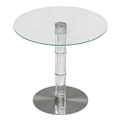 现代简约透明玻璃圆餐桌椅组合