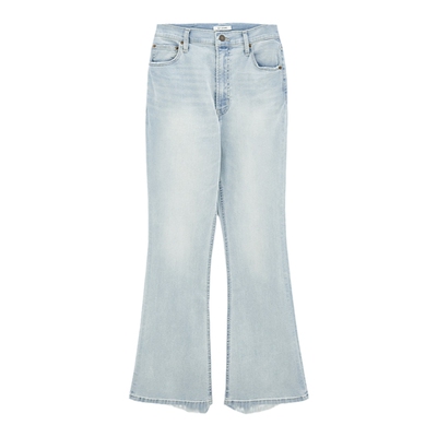 SLY简约通勤风浅蓝色微喇牛仔裤