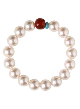 天然红玛瑙珍珠手链女款叠戴