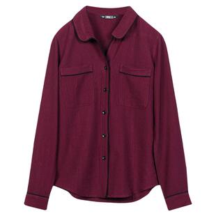 宽松大码杏色衬衫女新款横行道洋气时尚百搭长袖衬衣外套秋季上衣