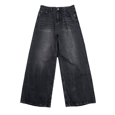 Dirtyfit做旧水洗baggy牛仔裤