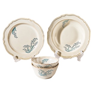 中古风陶瓷米饭碗10个装2026新款餐具家用特别好看法式高级吃饭碗