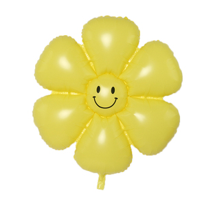 ins风马卡彩色雏菊花朵笑脸气球儿童生日派对活动场景布置装饰品