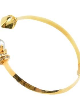 欧美风金字塔珍珠镶钻百搭款手镯