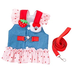 宠物兔衣服牵引绳防挣脱外出溜兔子可爱小裙子垂耳侏儒兔专用冬季