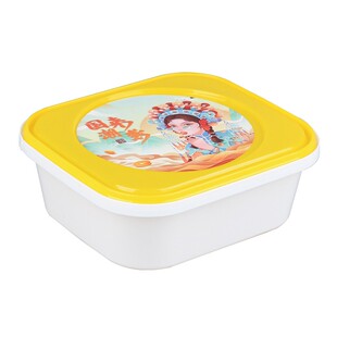打包盒一次性饭盒可微波加热泡面碗家用加厚带盖外卖黄色方形餐盒