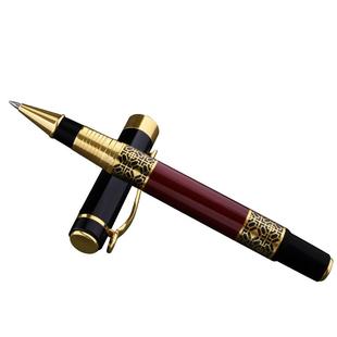 金属签字笔商务高档笔黑色男士办公金属重手感高端签单碳素中性圆珠宝珠笔金色笔杆加粗刻字私人定制LOGO