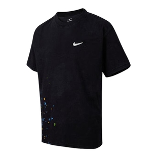 Nike耐克短袖男夏新款复古做旧印花透气圆领运动棉T恤HV1672-010