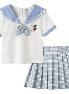 巴拉巴拉短袖套装女童两件套学院