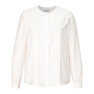 Koradior珂莱蒂尔秋季法式优雅设计感小众醋酸衬衫女衬衣