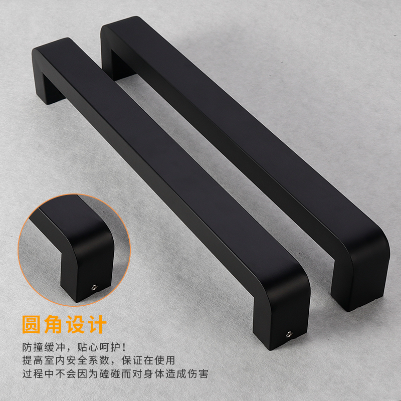 玻璃门拉手方管有框无框推拉大木门把手特厚304不锈钢圆角对装