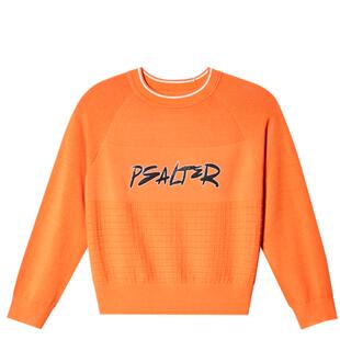 PSALTER诗篇宽松圆领字母绣花格纹毛衣毛针织衫春款