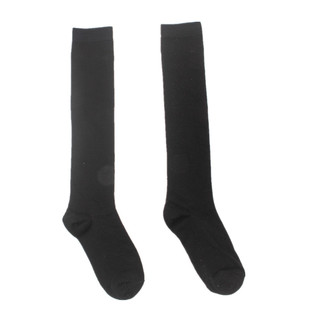 网红同款顽童大人高筒袜纯色酒红黑色中筒袜女学院风及膝袜小腿袜