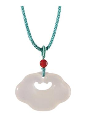 【最后一件，特价】天然玛瑙玉石平安锁如意吊坠挂绳项链女民族风