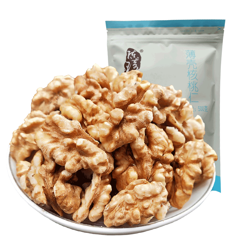 无壳纸皮核桃仁500g袋装椒盐奶香或原味生坚果肉新货散装休闲零食