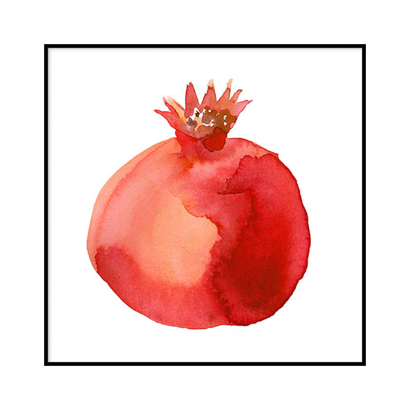 北欧现代新中式画餐厅装饰画红色现代装饰画