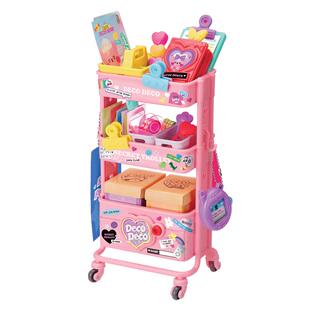decodeco迷你移动收纳架推车装饰玩具过家家创意女孩节日新年礼物