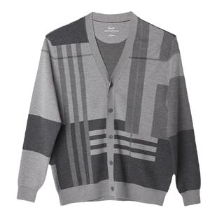 GORNIA/格罗尼雅男士针织开衫绵羊毛山羊绒休闲舒适亲肤开衫外套