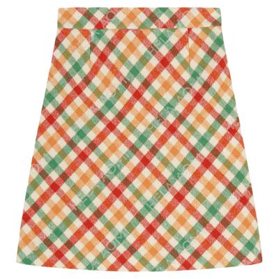 邱莹莹 HELA AOMI “彩虹格”绵羊毛50%复古经典格纹半裙