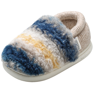 牧童儿童亲子棉拖鞋室内家居鞋冬季新款加绒保暖包跟男童棉鞋女童