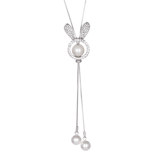 珍珠毛衣链女秋冬季网红同款兔子项链高端毛衣链2025年新款潮长款