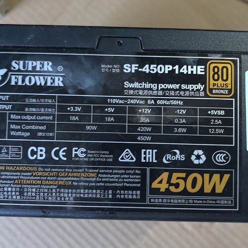 溢价-振华SF-450P14HE电源 额定450W 80PLUS铜