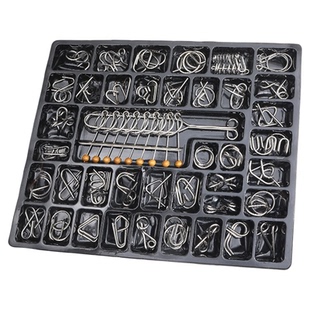 九连环智力解扣24件套儿童益智玩具男孩鲁班锁孔明锁套装思维解环