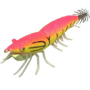 响珠仿真夜光木虾鱿鱼钩软脚墨鱼钩软丝荧光饵木大尾鱿假饵钩