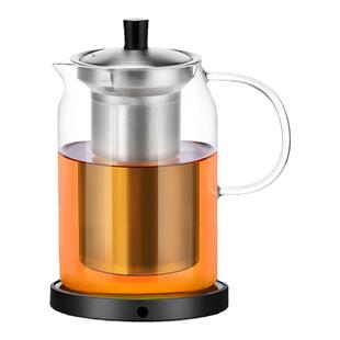 尚明玻璃茶壶耐高温泡茶壶不锈钢过滤茶具加厚耐热玻璃花茶壶单壶