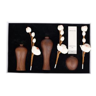 黑胡桃木小花瓶香薰精油礼品伴手送人朋友生日中式花器茶桌博古架