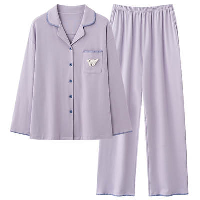 拉夏贝尔情侣睡衣纯棉家居服套装