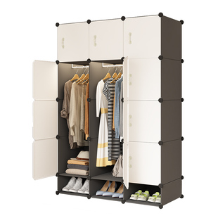 衣物收纳柜家用卧室简易衣柜出租房用组装衣橱小户型儿童衣橱加厚